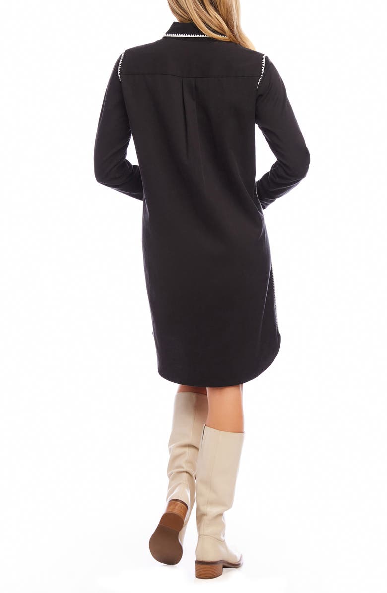 Karen Kane Edge Stitch Long Sleeve Shirtdress, Alternate, color,