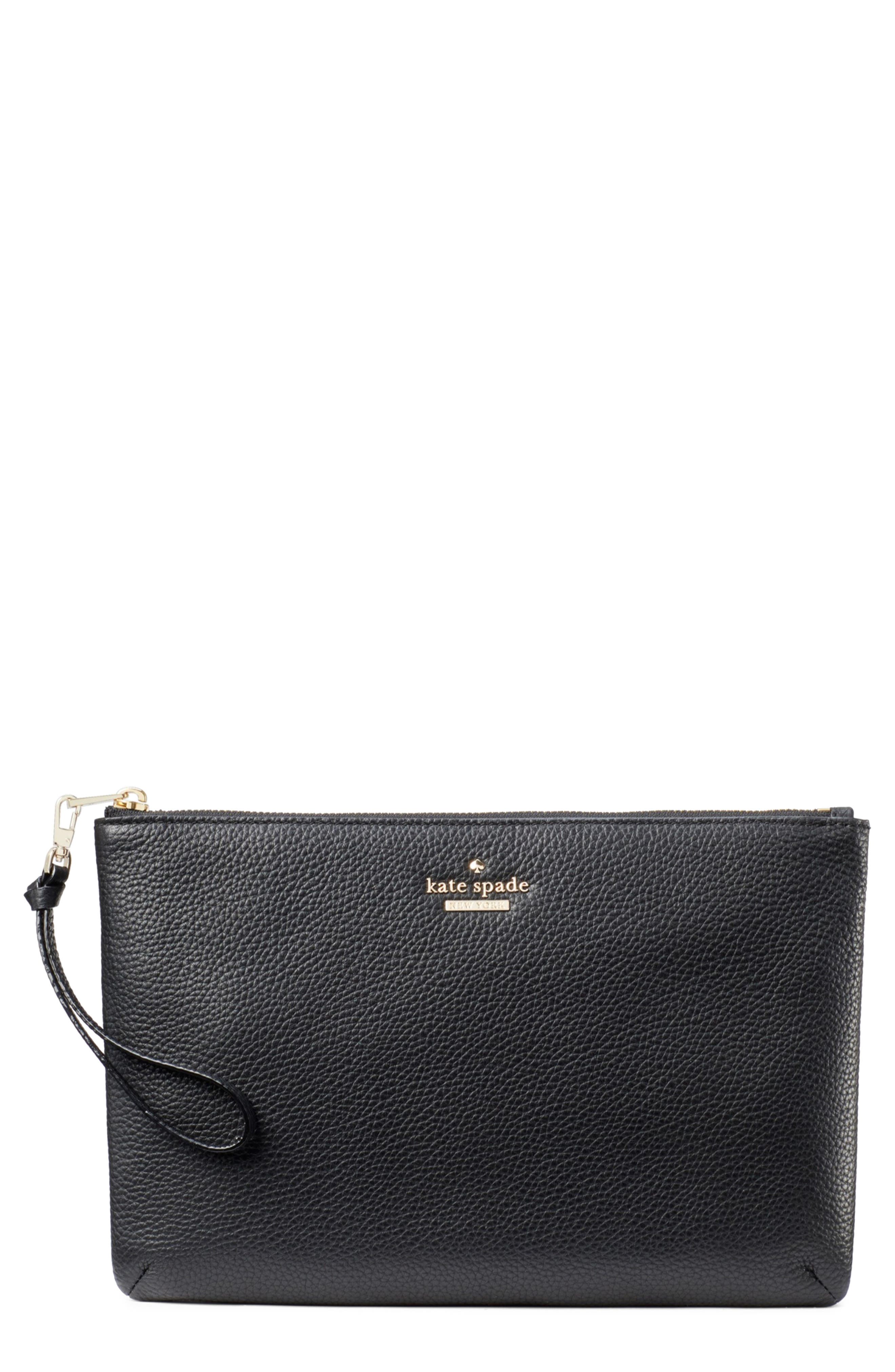 Kate Spade New York jackson street – finley quilted leather clutch, Main, color, 