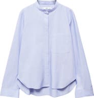 MANGO Band Collar Cotton Shirt