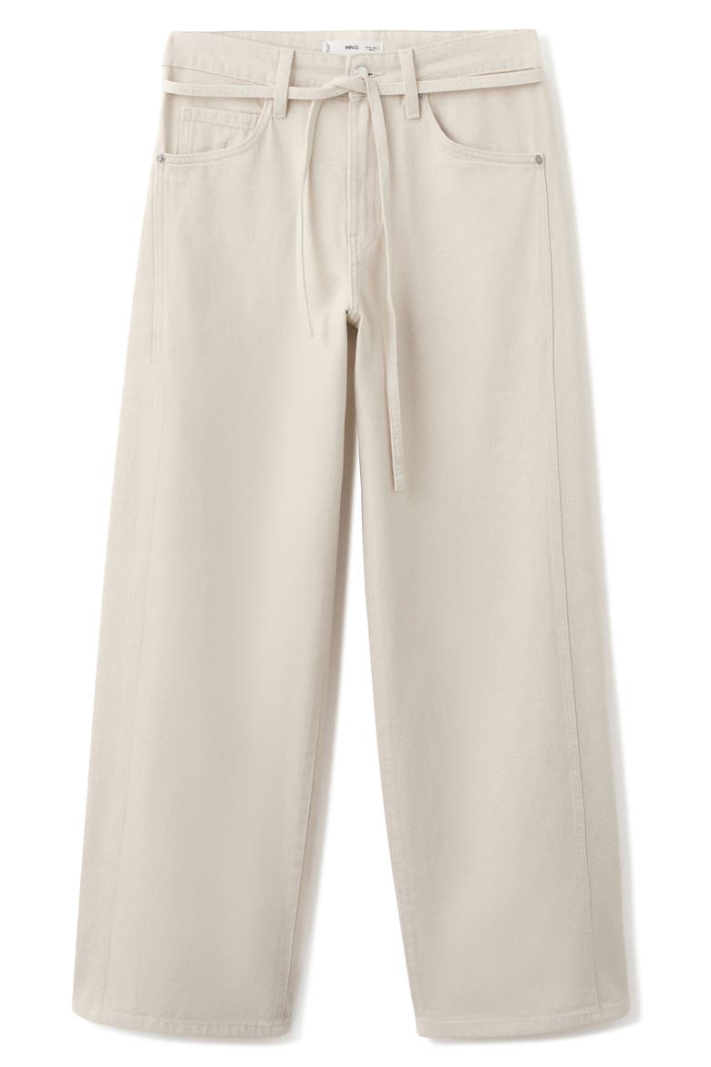 Belted Wide Leg Jeans, Alternate, color, IVORY