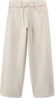 MANGO Belted Wide Leg Jeans