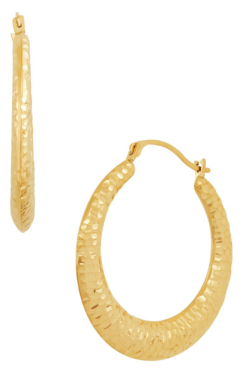 Frankie & Zoe Diamond Cut Hoop Earrings, Main, color, Yellow Gold