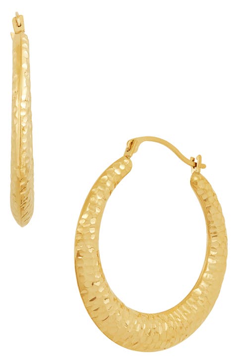 Diamond Cut Hoop Earrings