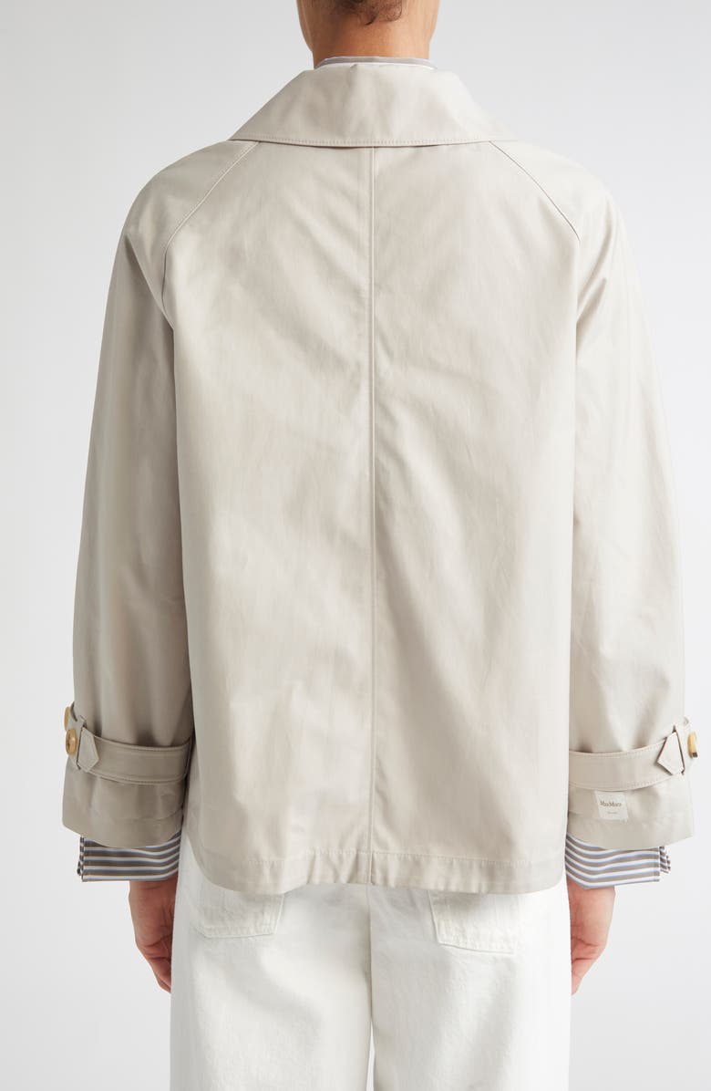 Max Mara Tina Water Repellent Twill Crop Trench Coat, Alternate, color, Ecru