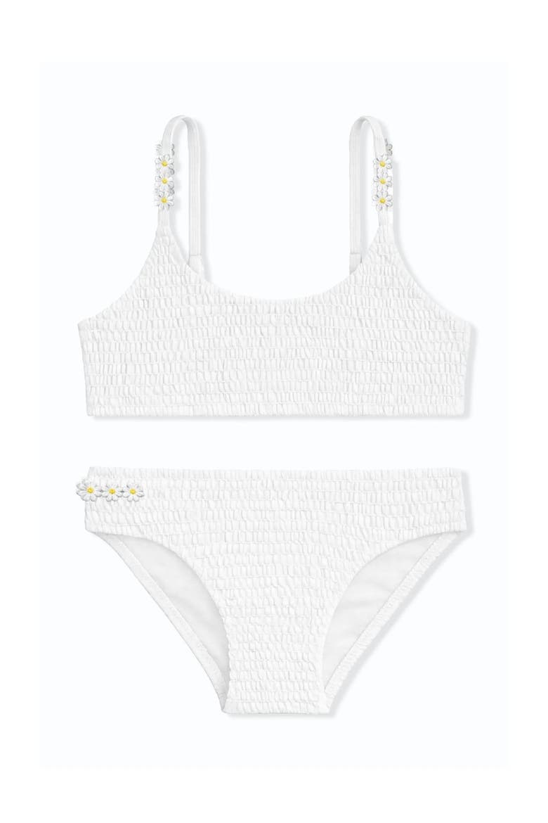 Smocked Two Piece Swimsuit, Main, color, White