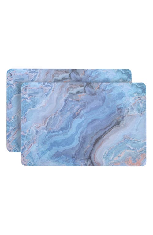 Dainty Home Set Of 2 Cork Vinyl Placemats In Navy