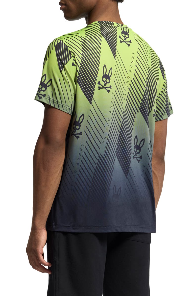 Psycho Bunny Fletcher Print Performance T-Shirt, Alternate, color, Safety Yellow