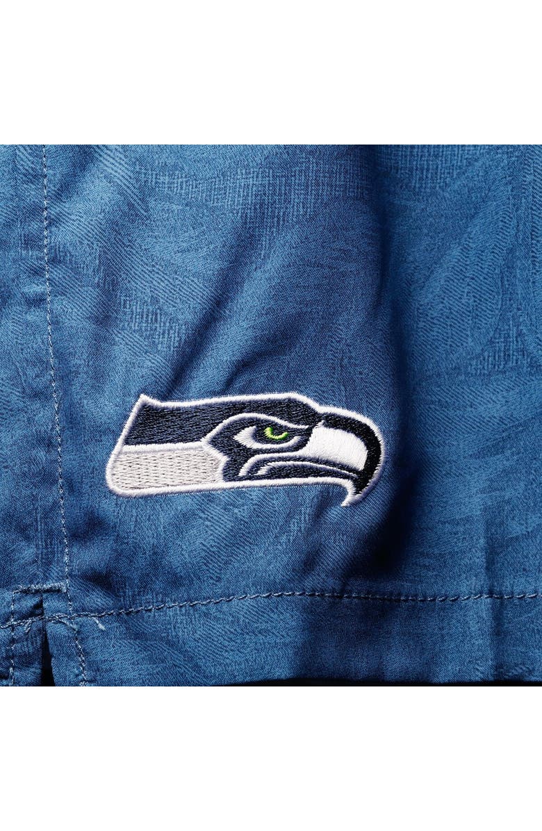 Tommy Bahama Men's Tommy Bahama College Navy Seattle Seahawks Naples Layered Leaves Swim Trunks, Alternate, color, Blue