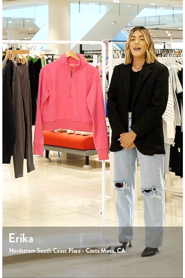 Cara Lite Half Zip Crop Sweatshirt video