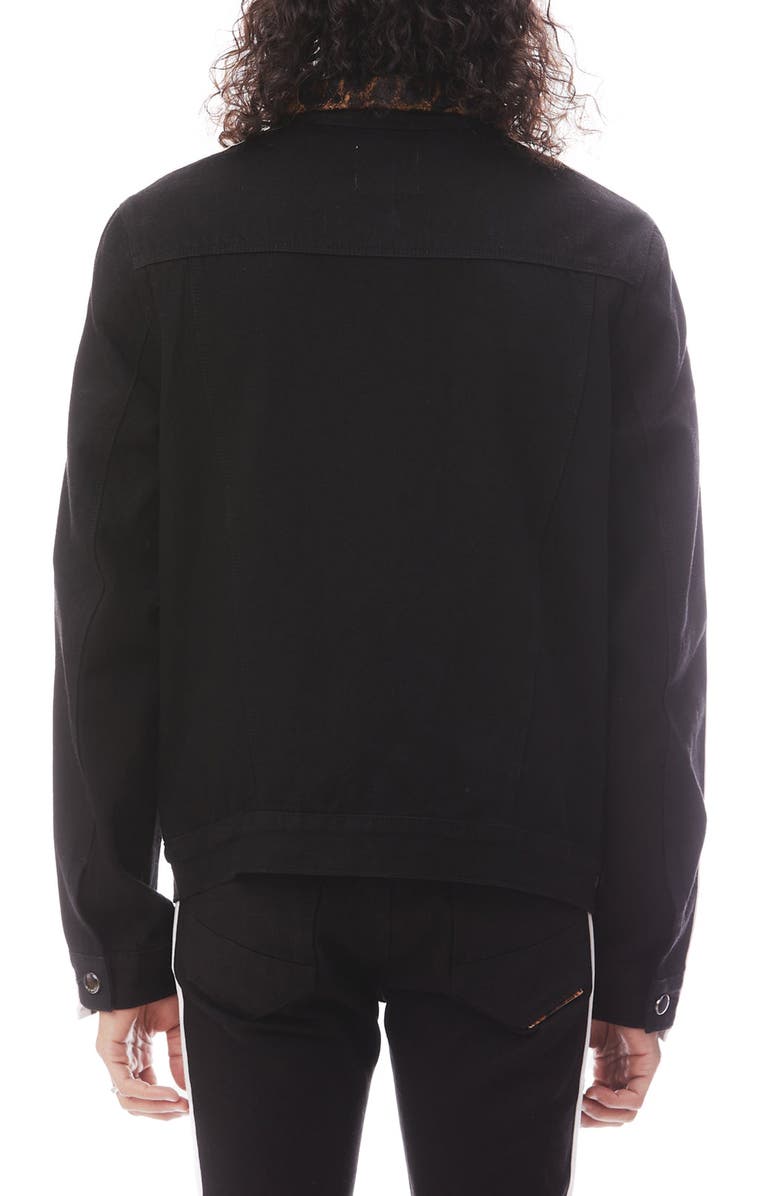 HVMAN MK1 Stripe Denim Trucker Jacket, Alternate, color, Black