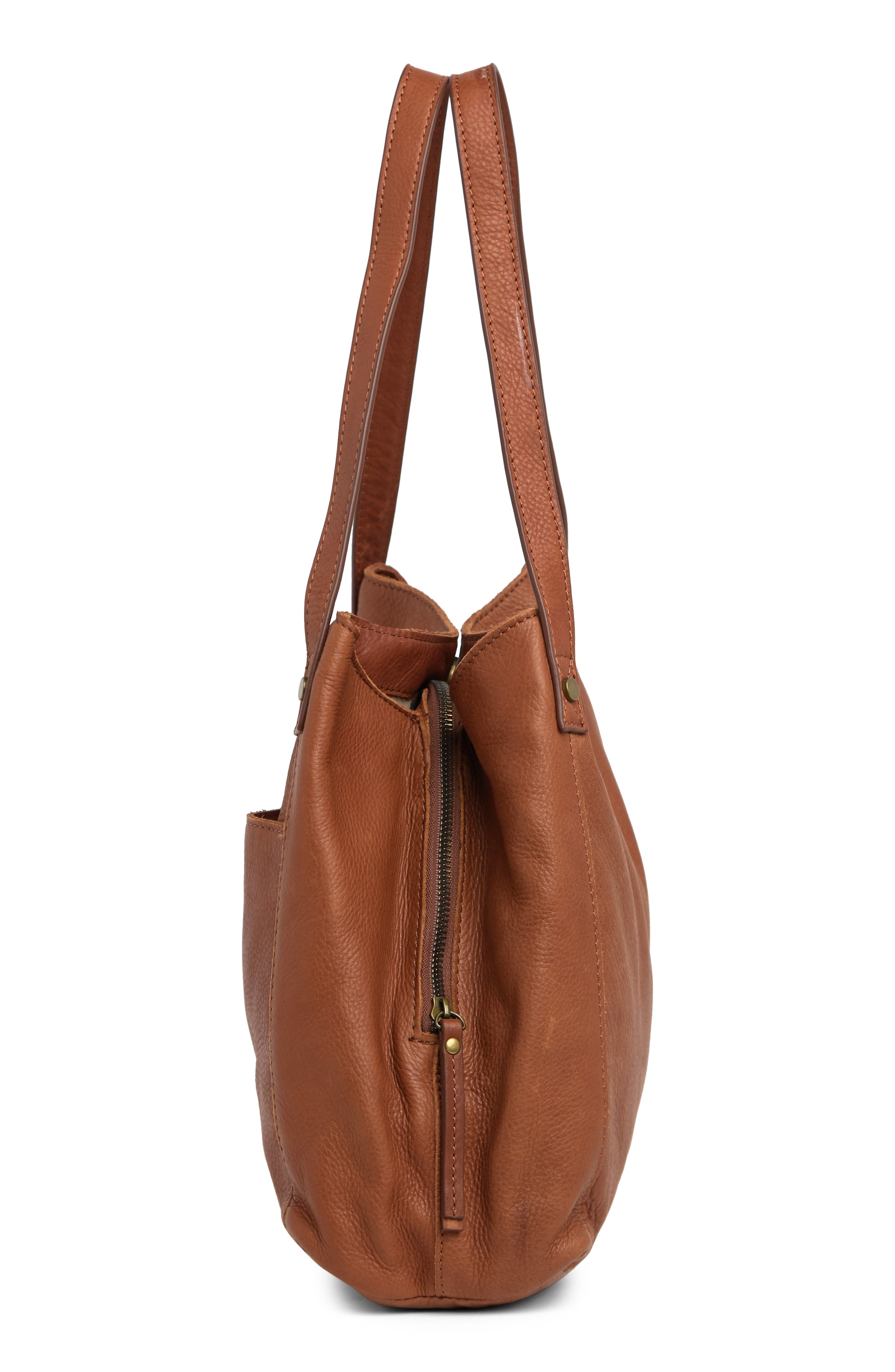 AMERICAN LEATHER CO. Liberty Shopper Bag, Alternate, color, Brandy