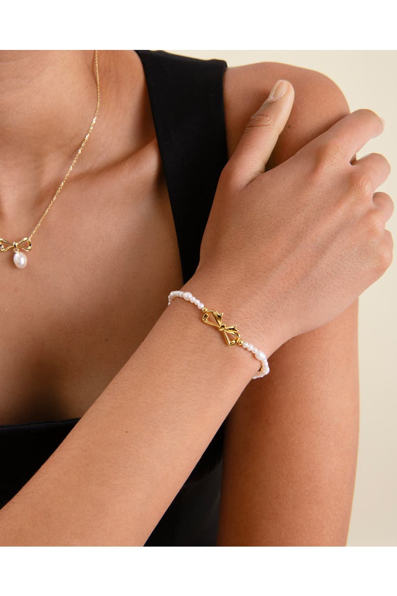 Bow Pearl Bracelet, Alternate, color, Pearl