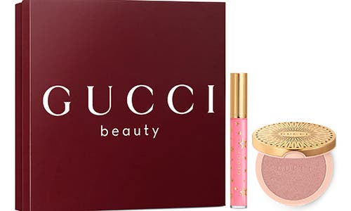 GUCCI GUCCI GLOW HIGHLIGHTER POWDER & GLOSS À LÈVRES PLUMPING LIP GLOSS SET