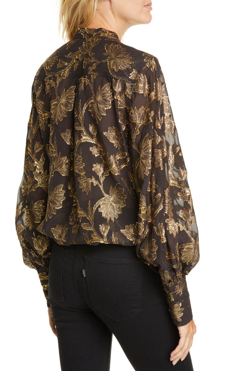Equipment Boleyn Metallic Jacquard Silk Blouse, Alternate, color,