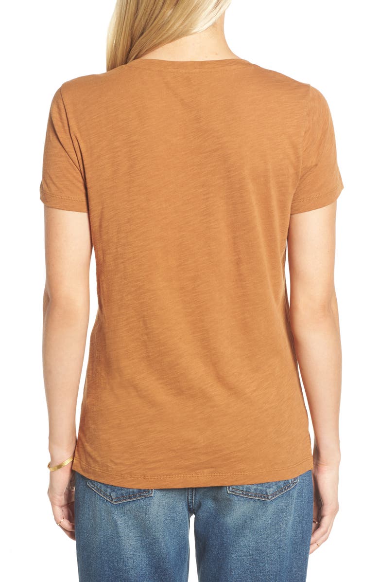 Madewell Whisper Cotton V-Neck Pocket Tee, Alternate, color, Acorn