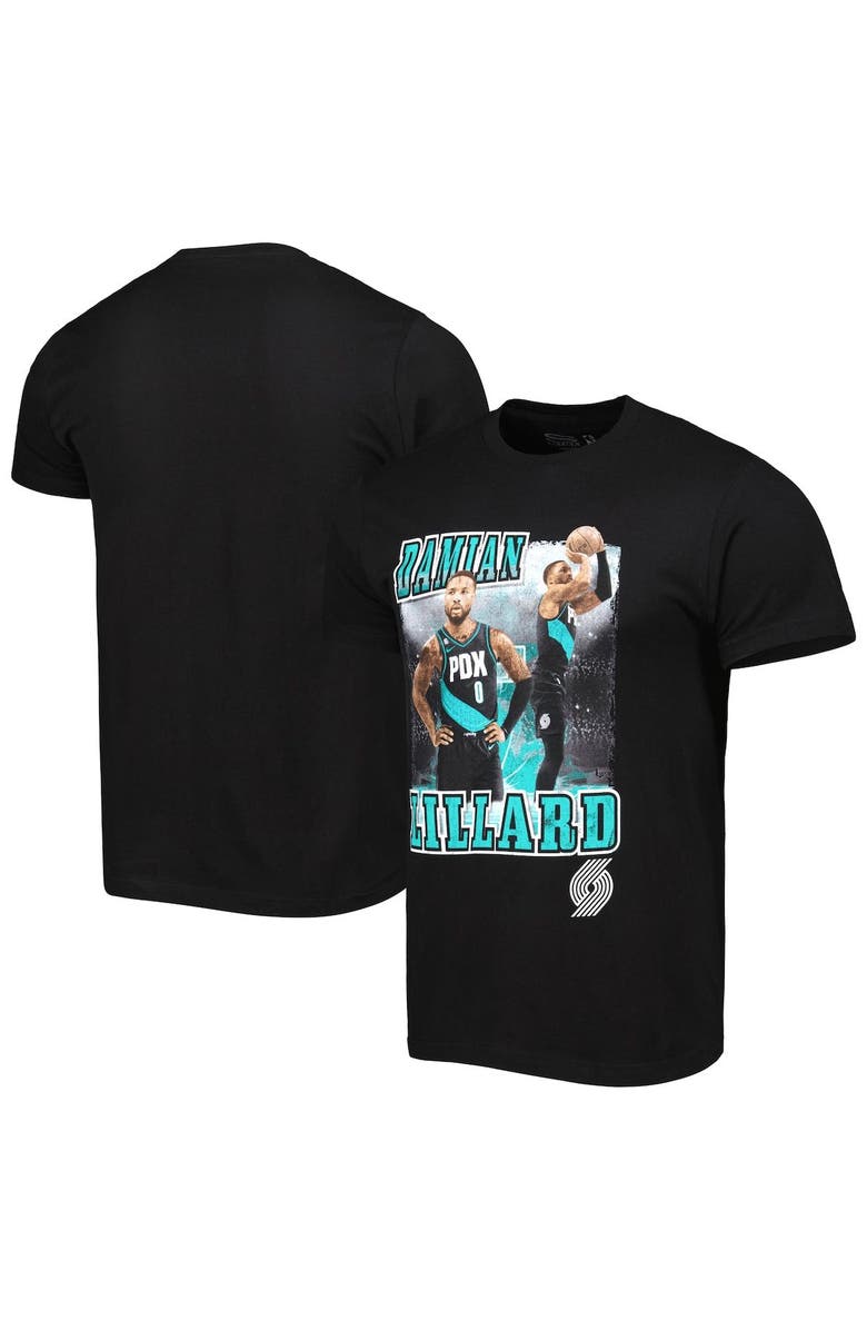 Stadium Essentials Unisex Stadium Essentials Damian Lillard Black Portland Trail Blazers City Edition Double Double Player T-Shirt, Main, color, 