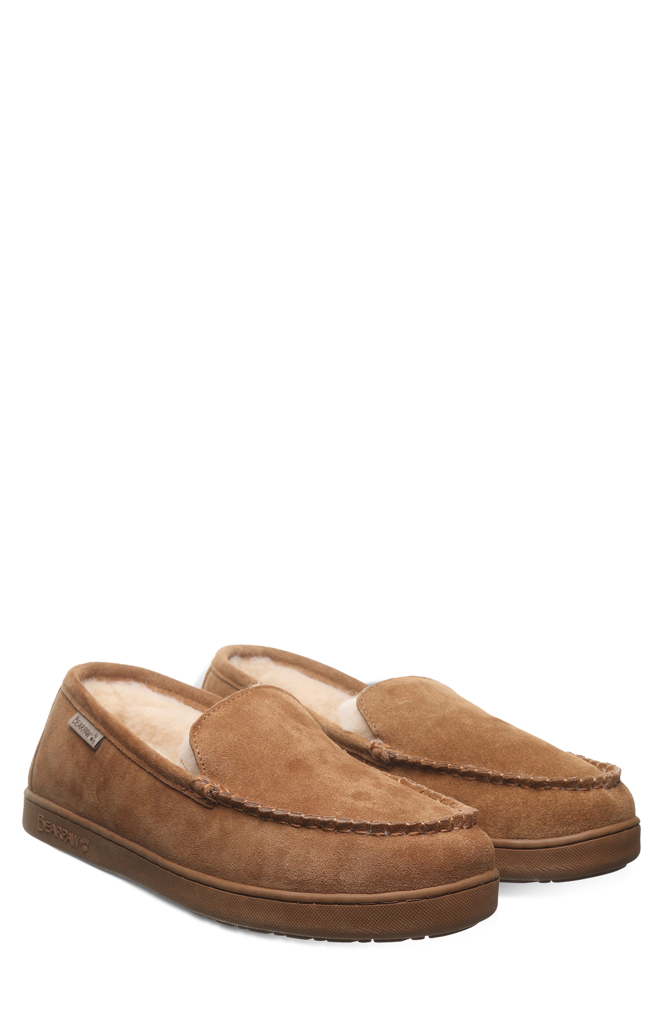 Brian Suede Faux Fur Wool Blend Lined Slipper, Alternate, color, HICKORY