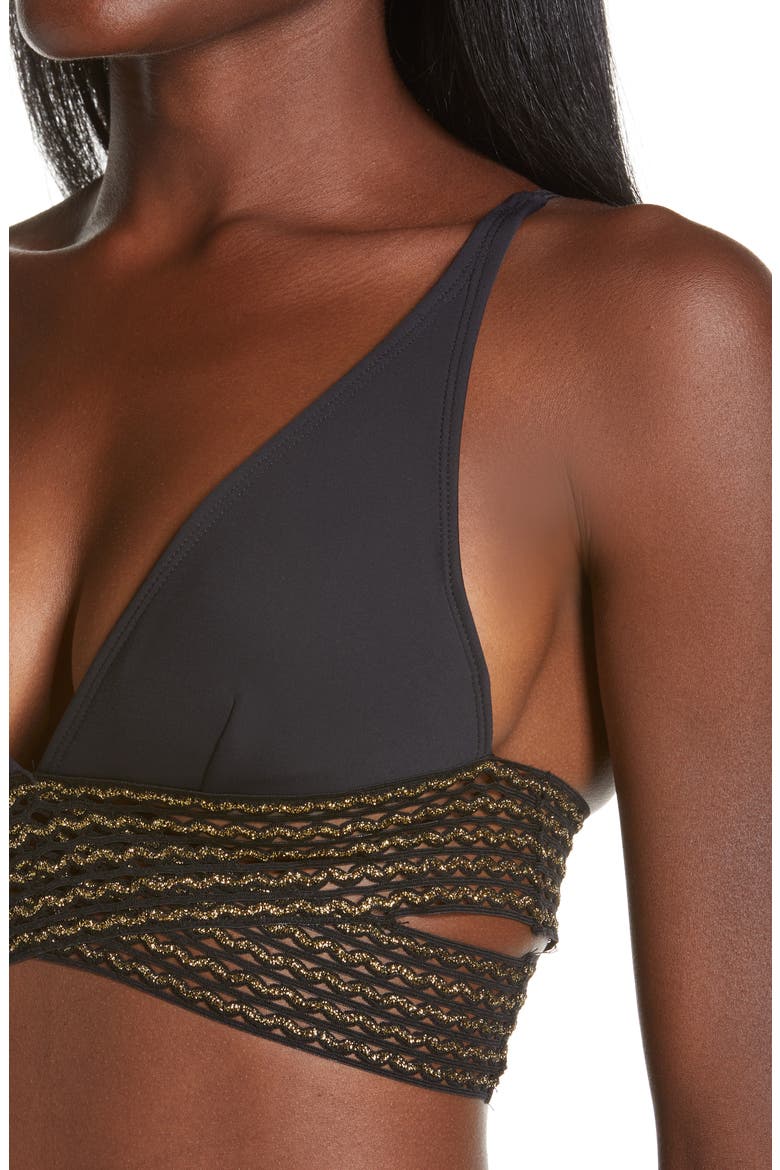 Wrap High Apex Bikini Top, Alternate, color, BLACK