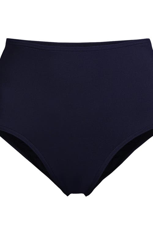 Lands' End Plus Size Sculpting Suit High Waisted Bikini Bottoms In Deep Sea Navy