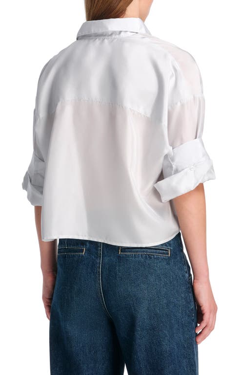 Twp Next Ex Crop Silk Button-up Shirt In Ancient Water