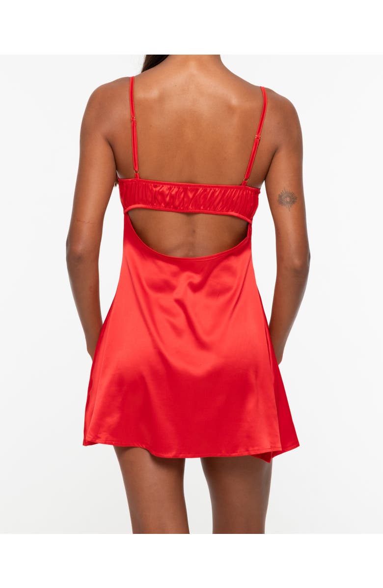 One Empire Zaya Satin Babydoll, Alternate, color, Red