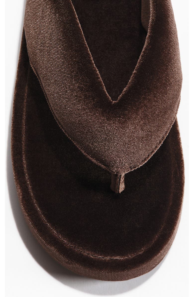 H&M Velour Flip-flops, Alternate, color, Dark Brown