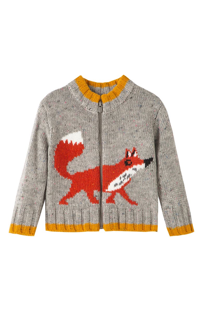 Peek Essentials Fox Zip Up Sweater, Main, color, 