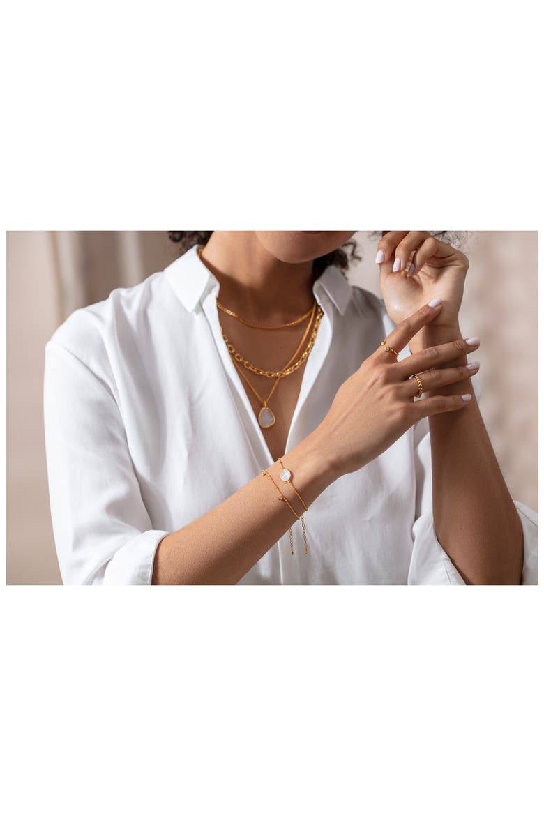 Mini Gem Chain Bracelet, Alternate, color, 18CT GOLD VERMEIL ON STER SLVR