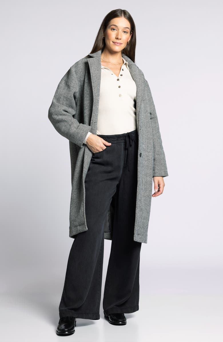 Thread & Supply Catalina Herringbone Coat, Alternate, color, Charcoal Melange