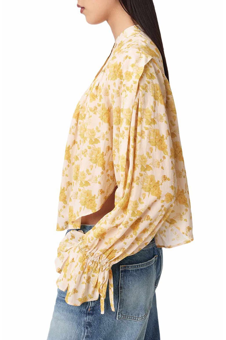Kara Fleurz Floral Button Front Shirt, Alternate, color, FLEURZ YELLOW