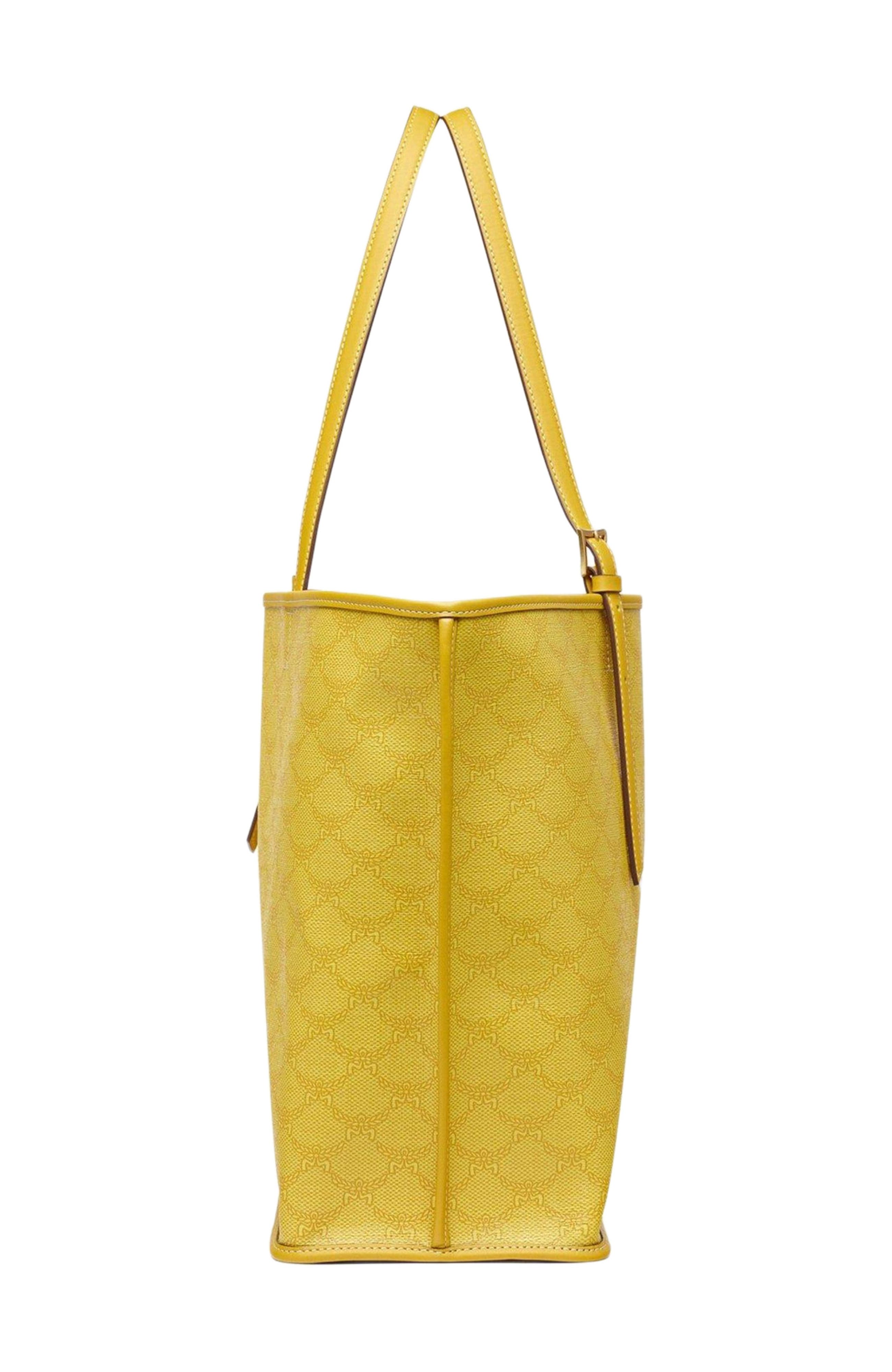 MCM Himmel Shopper in Lauretos, Alternate, color, Lemon Gold