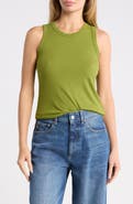 Halogen® Fitted Ribbed Tank Top