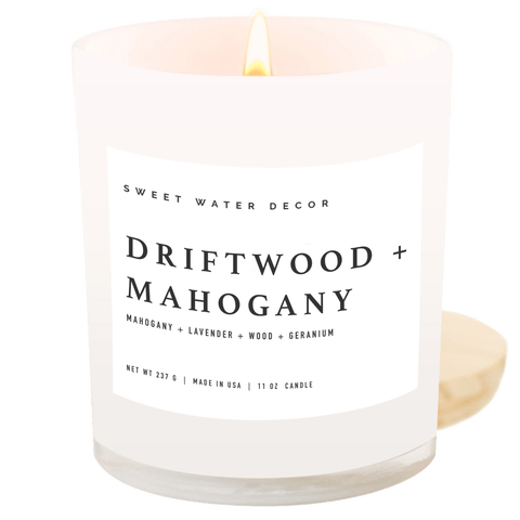 11oz White Jar Candle - Woods & Earthy Scents