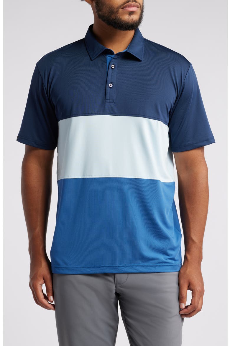 Gibbs Colorblock Golf Polo, Main, color, BLUE HAZE