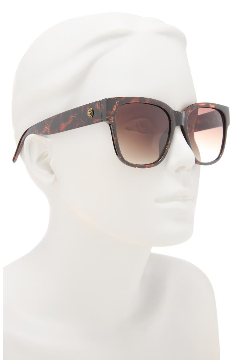 55mm Gradient Square Sunglasses, Alternate, color, GLITTER HAVANA