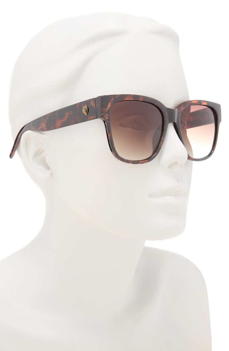 Kurt Geiger London 55mm Gradient Square Sunglasses, Alternate, color, Glitter Havana