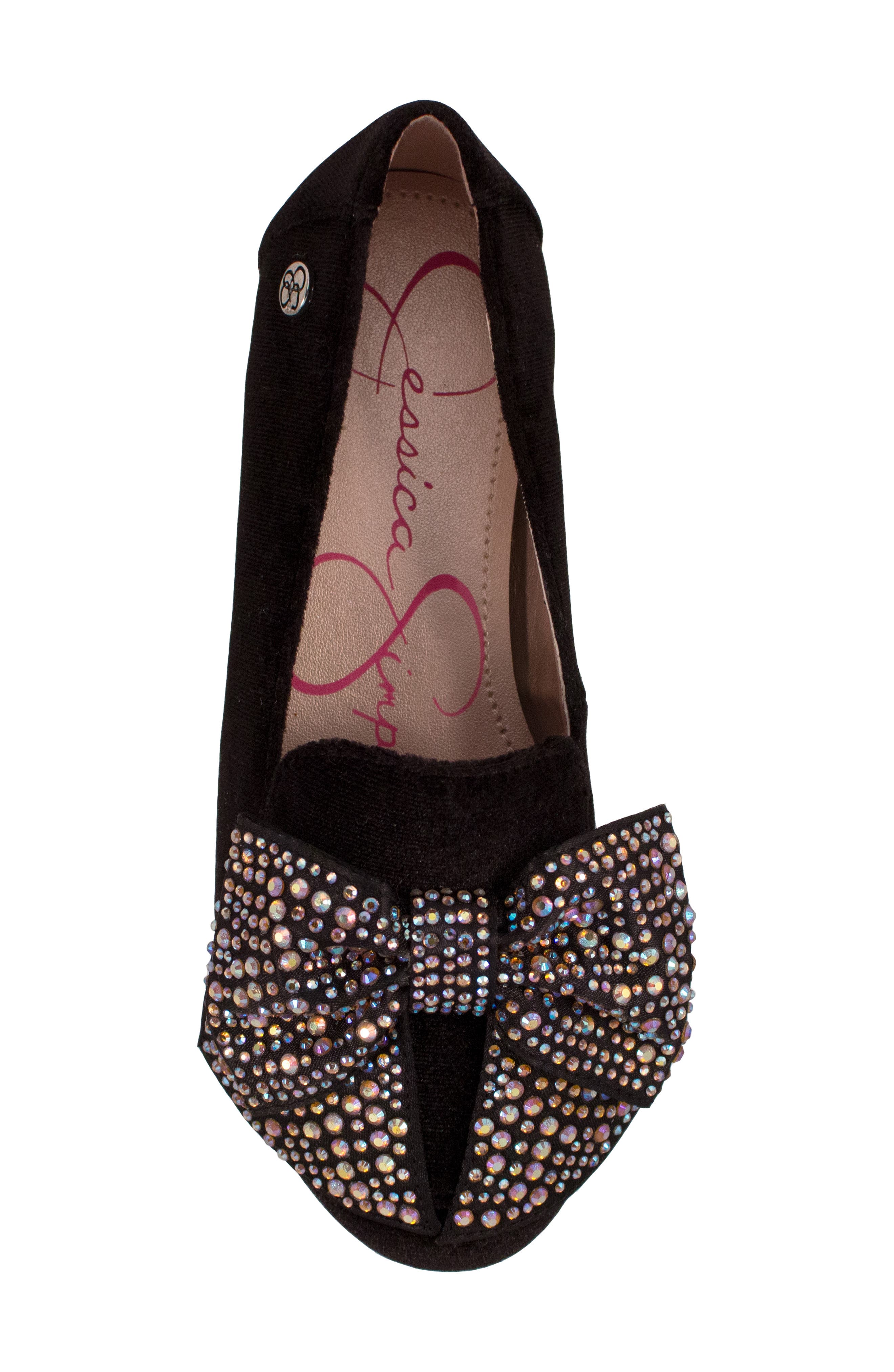 Jessica Simpson Crystal Bow Flat, Alternate, color, 