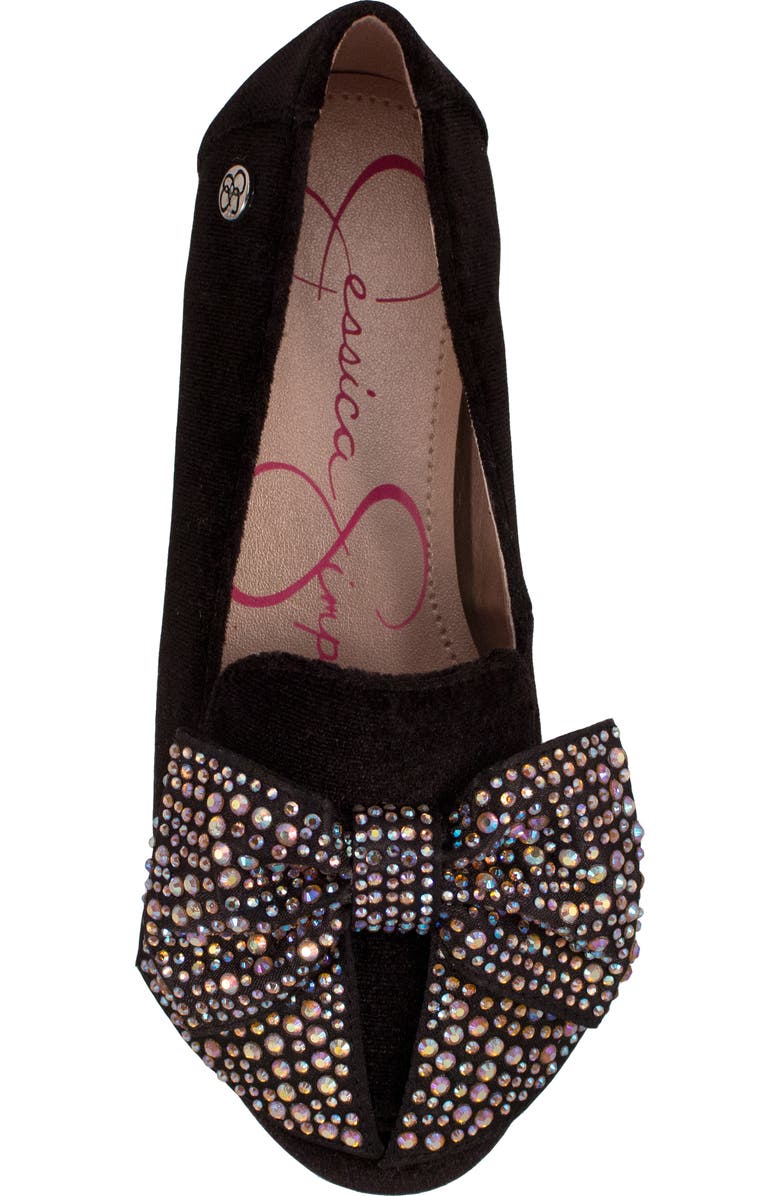 Jessica Simpson Crystal Bow Flat, Alternate, color,