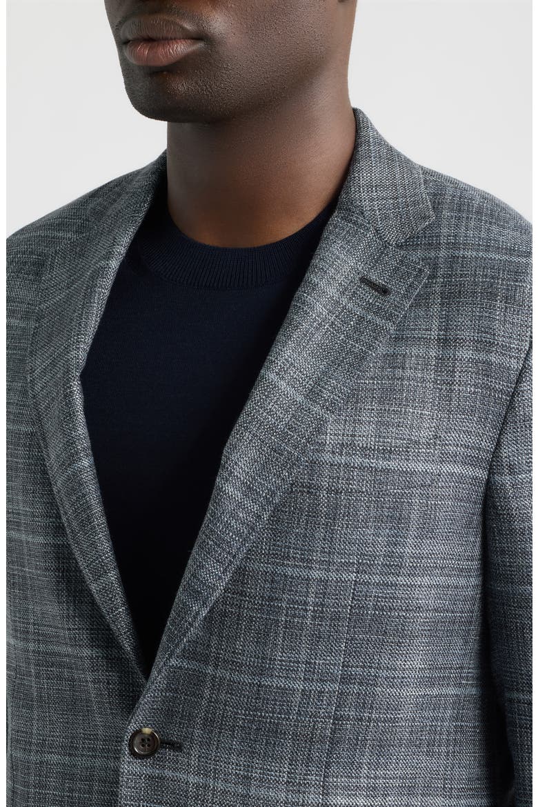 Kei Trim Fit Plaid Sport Coat, Alternate, color, GREY