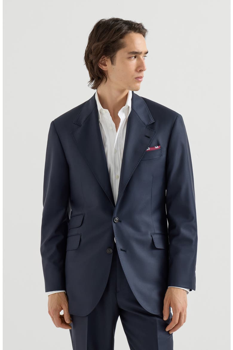 Super 150s virgin wool four season batavia Cavallo Tailor blazer, Main, color, Navy Blue
