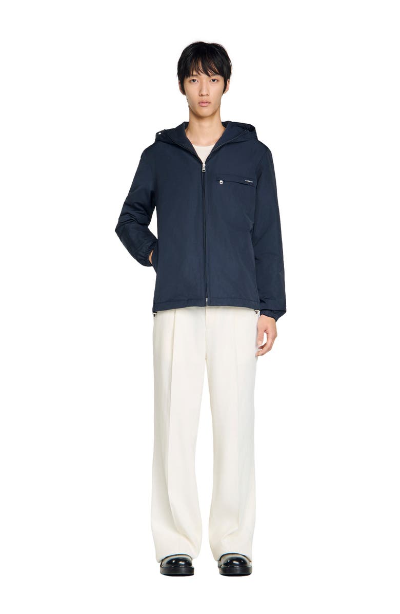 SANDRO Nylon windbreaker, Alternate, color, Navy Blue