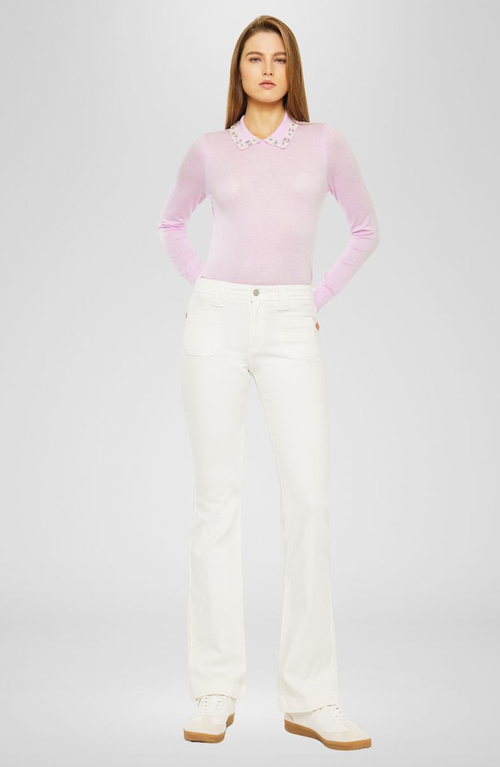 Kancan Yamilet Mid Rise Bootcut Jeans In White