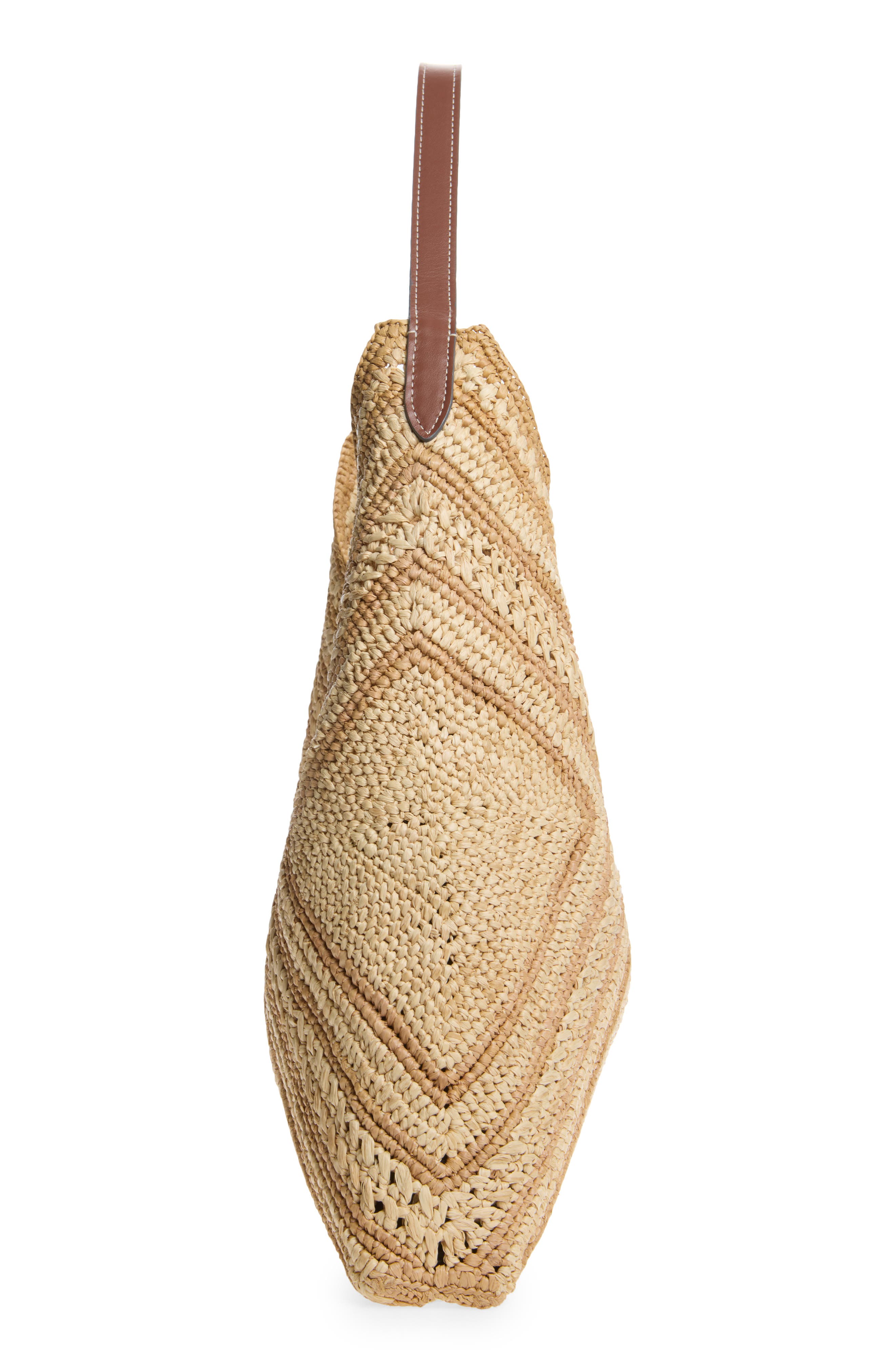 Raffia Bow Shoulder Bag, Alternate, color, NATURAL