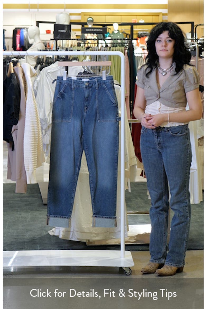 High Waist Straight Leg Carpenter Jeans video