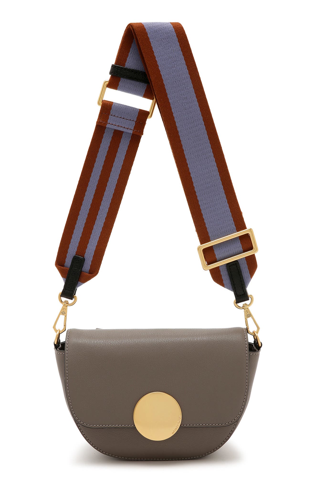 Oryany Lottie Leather Saddle Crossbody Bag, Alternate, color, Grey