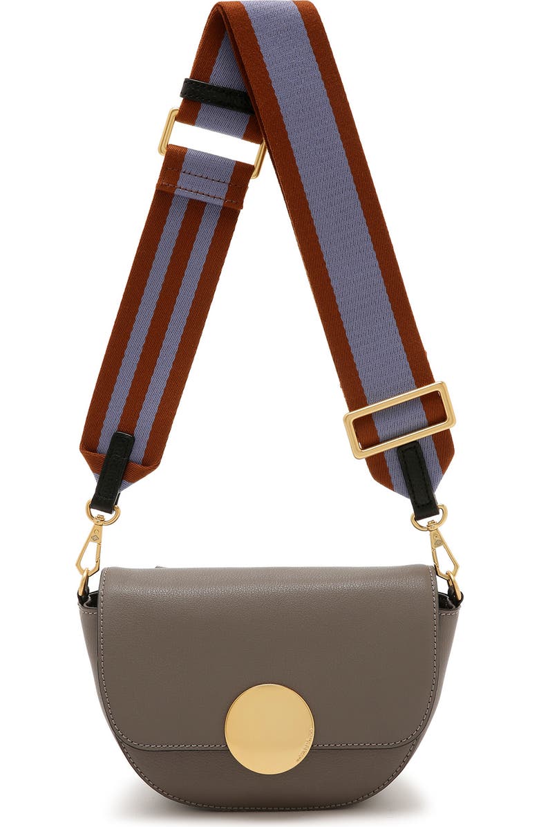 Oryany Lottie Leather Saddle Crossbody Bag, Alternate, color, Grey