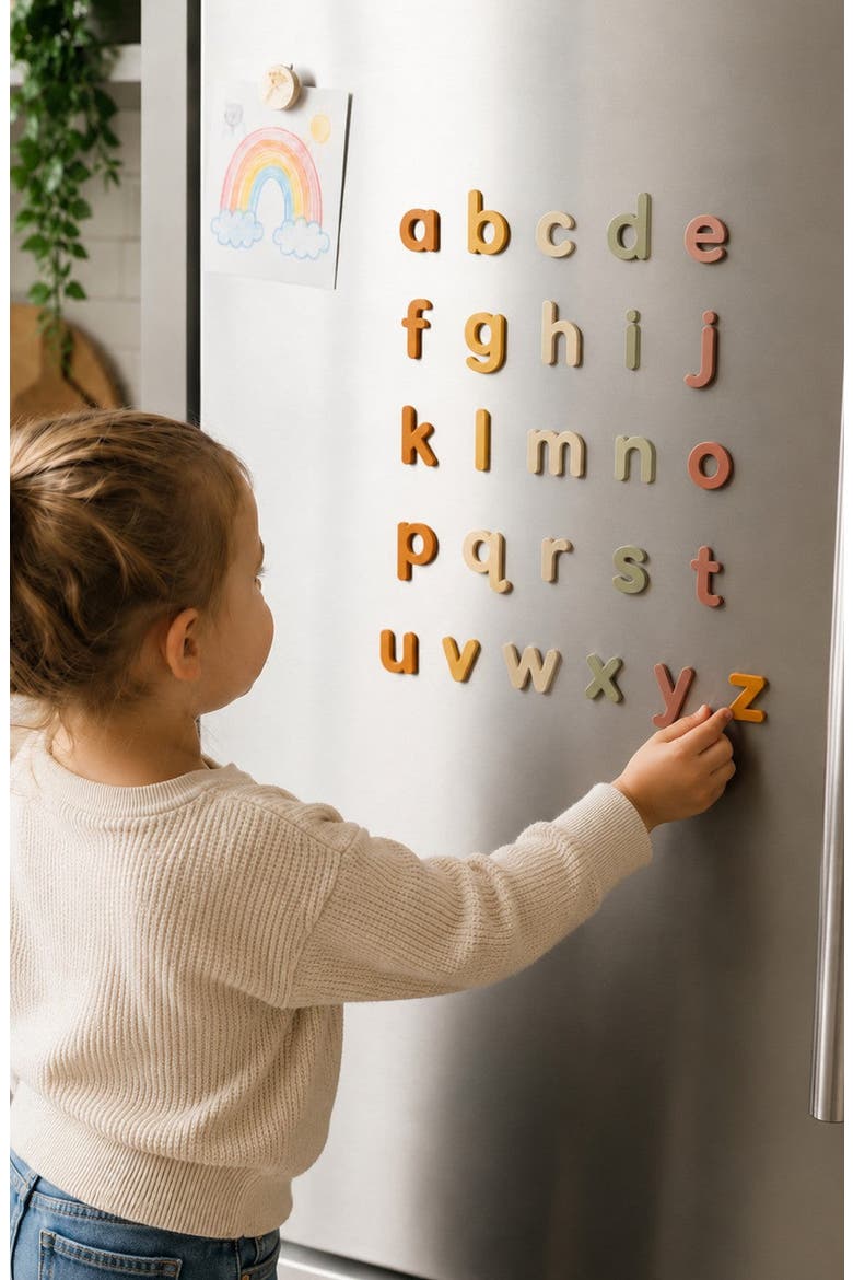 Lowercase Silicone Magnetic Letters, Alternate, color, Neutral