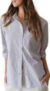 Marine Layer Jane California Relaxed Stripe Cotton Poplin Button-Up Shirt