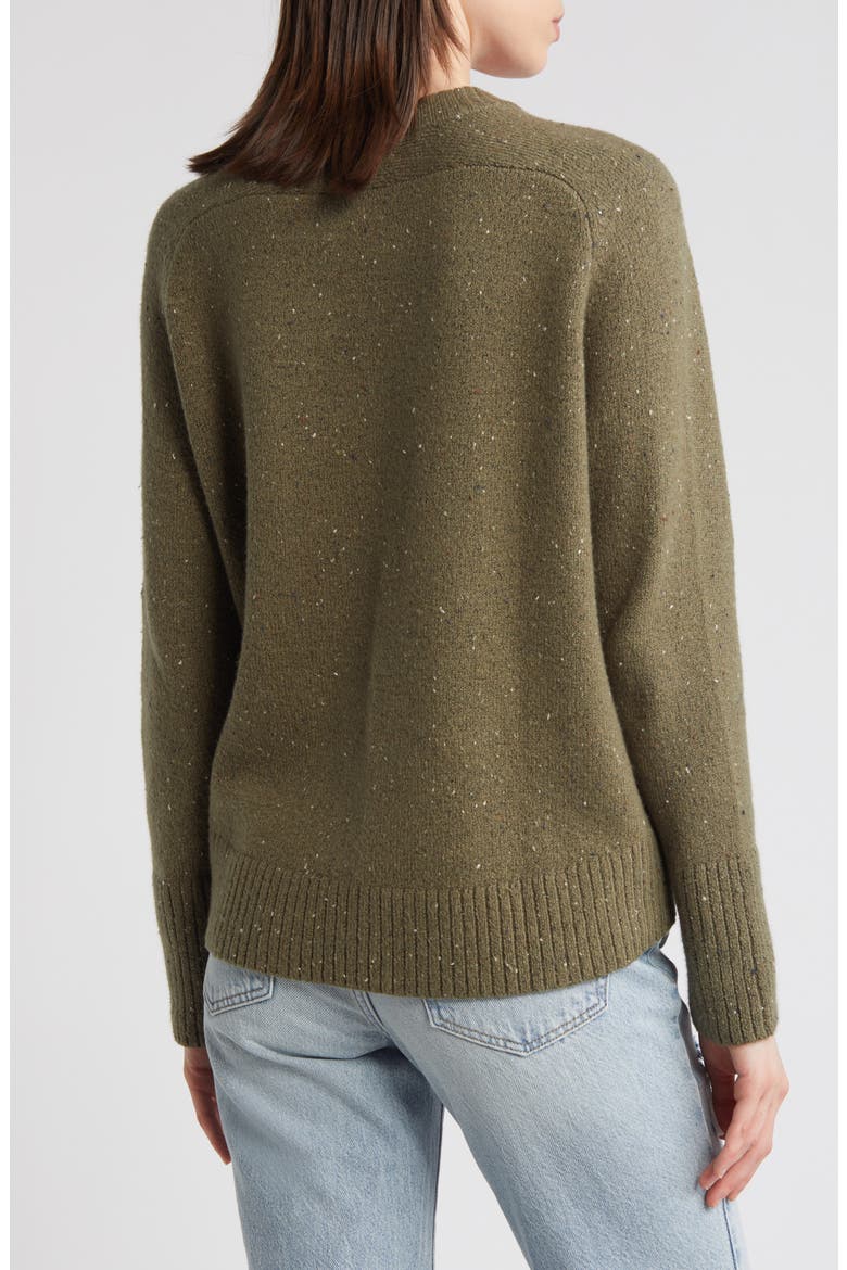 Speckled Pima Cotton Blend Sweater, Alternate, color, OLIVE KALAMATA NEP