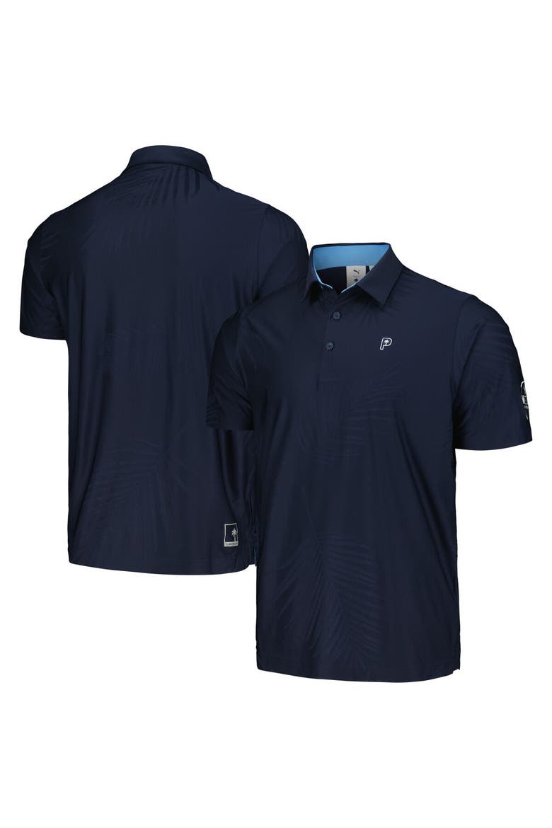 Men's Puma x PTC Navy WM Phoenix Open Jacquard MATTR Polo, Alternate, color, Navy